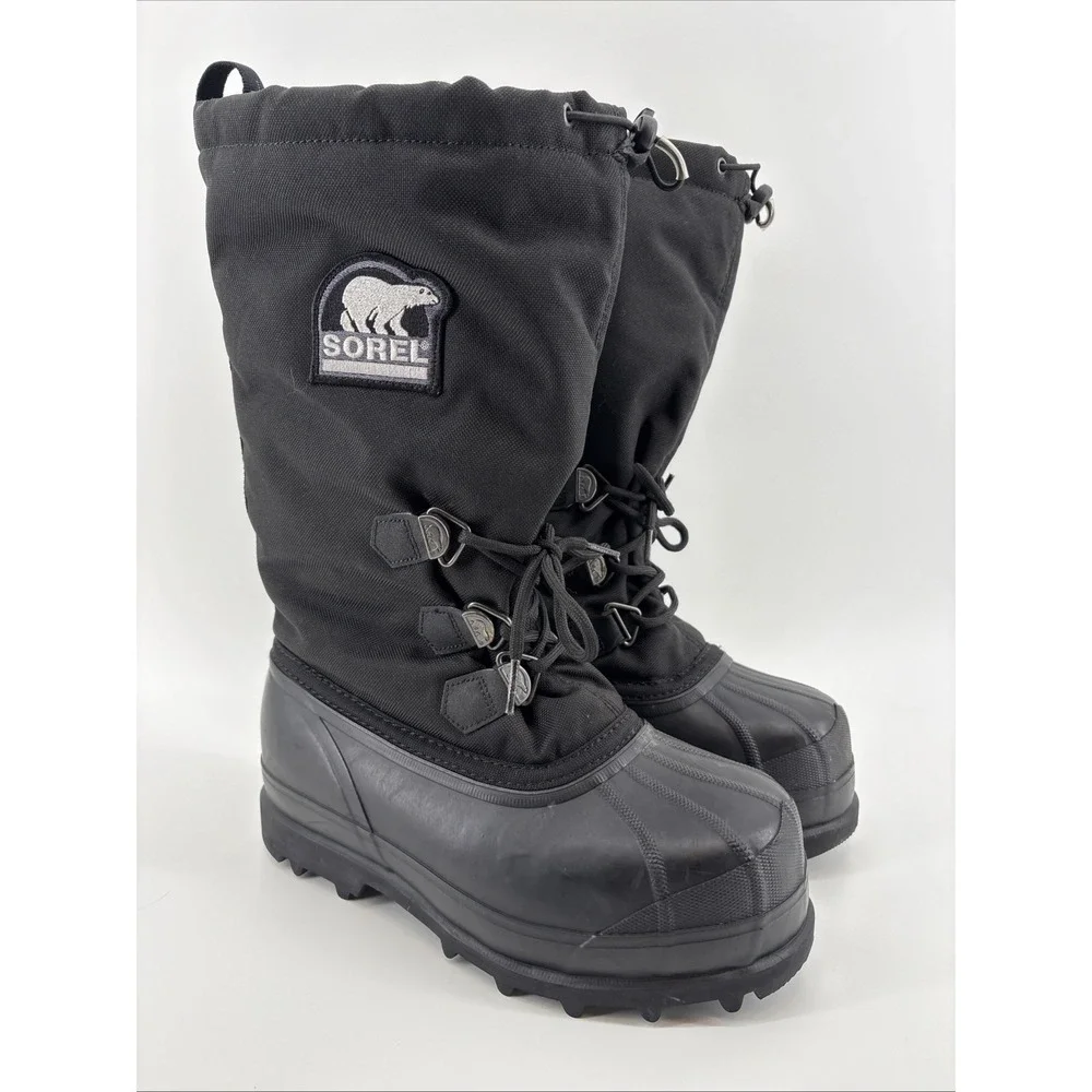 Sorel Glacier Mens NM1042-010 Extreme‎ Black Snow Boots Men's Size 8